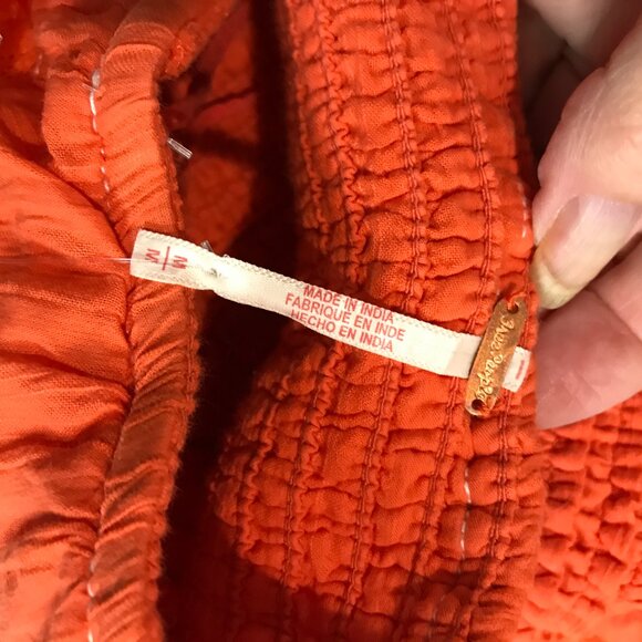 Women's Free People Orange Maxi Sundress NWT Size M - Picture 7 of 11